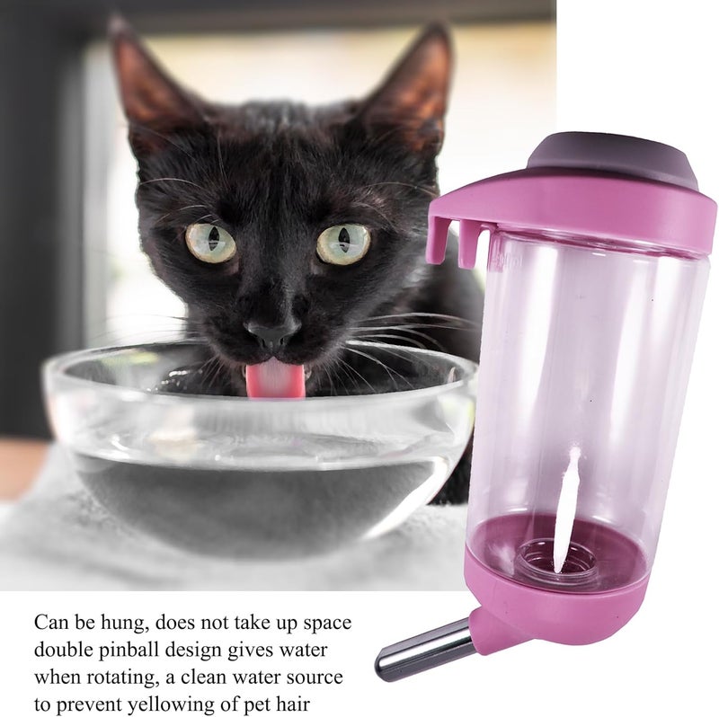 DEEUCHIS Dog Crate Water Bottle Dispenser - No Drip Dog Kennel Water Dispenser & Cage Bottle - Easy-to-Use Water Bottle for Cat Crate - Perfect for Keeping Your Pet Hydrated (Pink)-350ML - Image 4